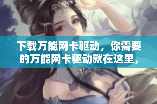 下载万能网卡驱动，你需要的万能网卡驱动就在这里，快来获取吧