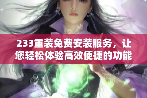 233重装免费安装服务，让您轻松体验高效便捷的功能