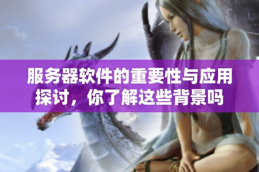 服务器软件的重要性与应用探讨，你了解这些背景吗