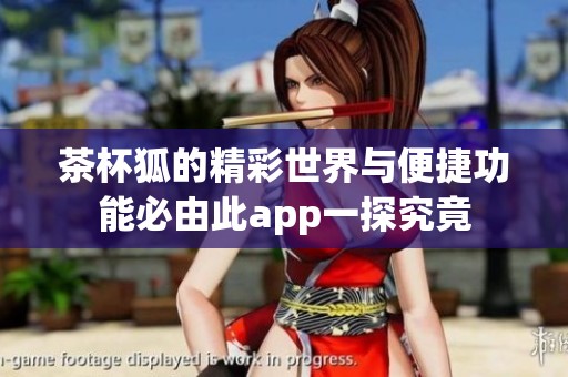 茶杯狐的精彩世界与便捷功能必由此app一探究竟