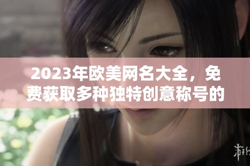 2023年欧美网名大全，免费获取多种独特创意称号的选择