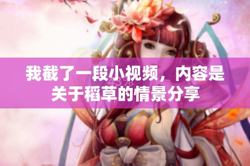 我截了一段小视频，内容是关于稻草的情景分享