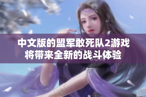 中文版的盟军敢死队2游戏将带来全新的战斗体验