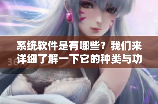 系统软件是有哪些？我们来详细了解一下它的种类与功能。