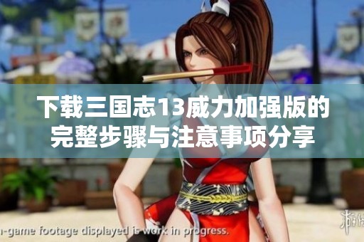 下载三国志13威力加强版的完整步骤与注意事项分享