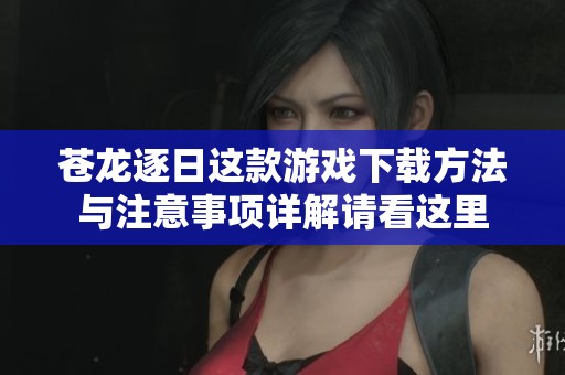 苍龙逐日这款游戏下载方法与注意事项详解请看这里