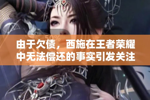 由于欠债，西施在王者荣耀中无法偿还的事实引发关注