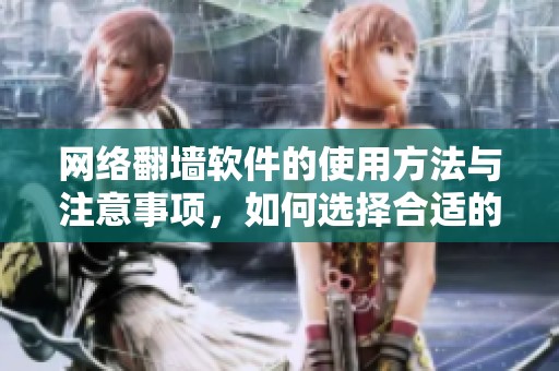 网络翻墙软件的使用方法与注意事项，如何选择合适的翻墙工具