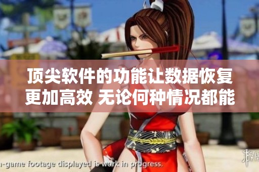 顶尖软件的功能让数据恢复更加高效 无论何种情况都能找回丢失的数据